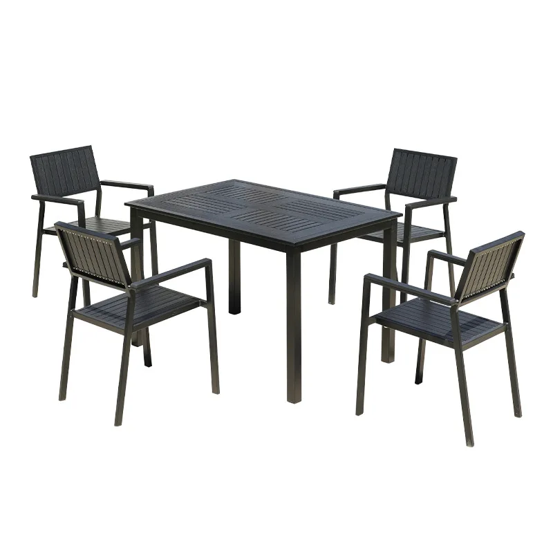 

Garden outdoor metal chair open-air balcony waterproof commercial anti-corrosion wood plastic