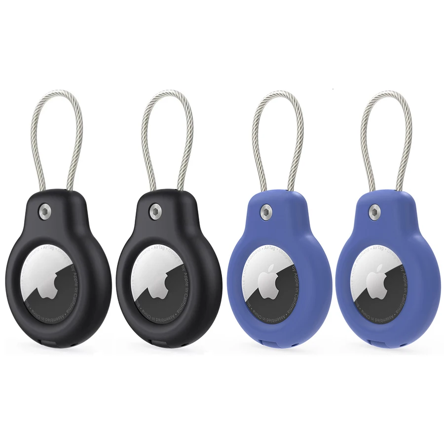 Voor Apple Airtag Case Hard Plastics Houder Anti-Verlies Sleutelhanger Met Stalen Kabel Voor Huisdieren Kraag Rugzak Bagagelabel GPS Tracking