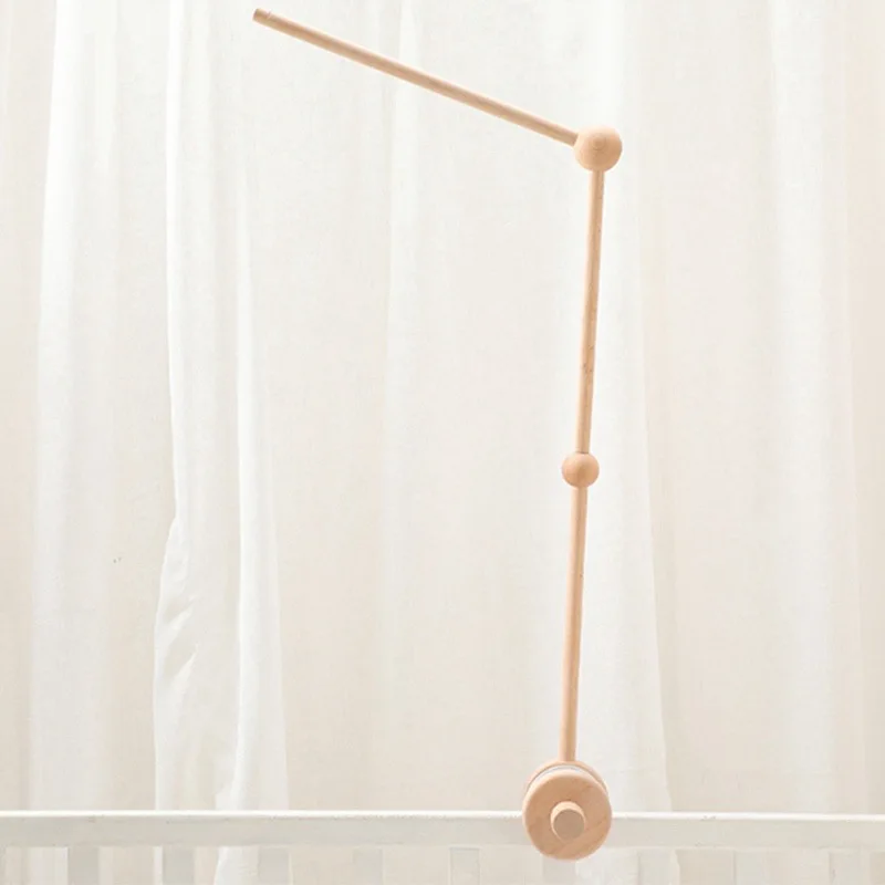 HBM 30-inch Wooden Mobile Arm for Baby Cribs - Smooth Rotating, Extra-Sturdy Anti-slip Hanger - Develops Babys Visual Skills