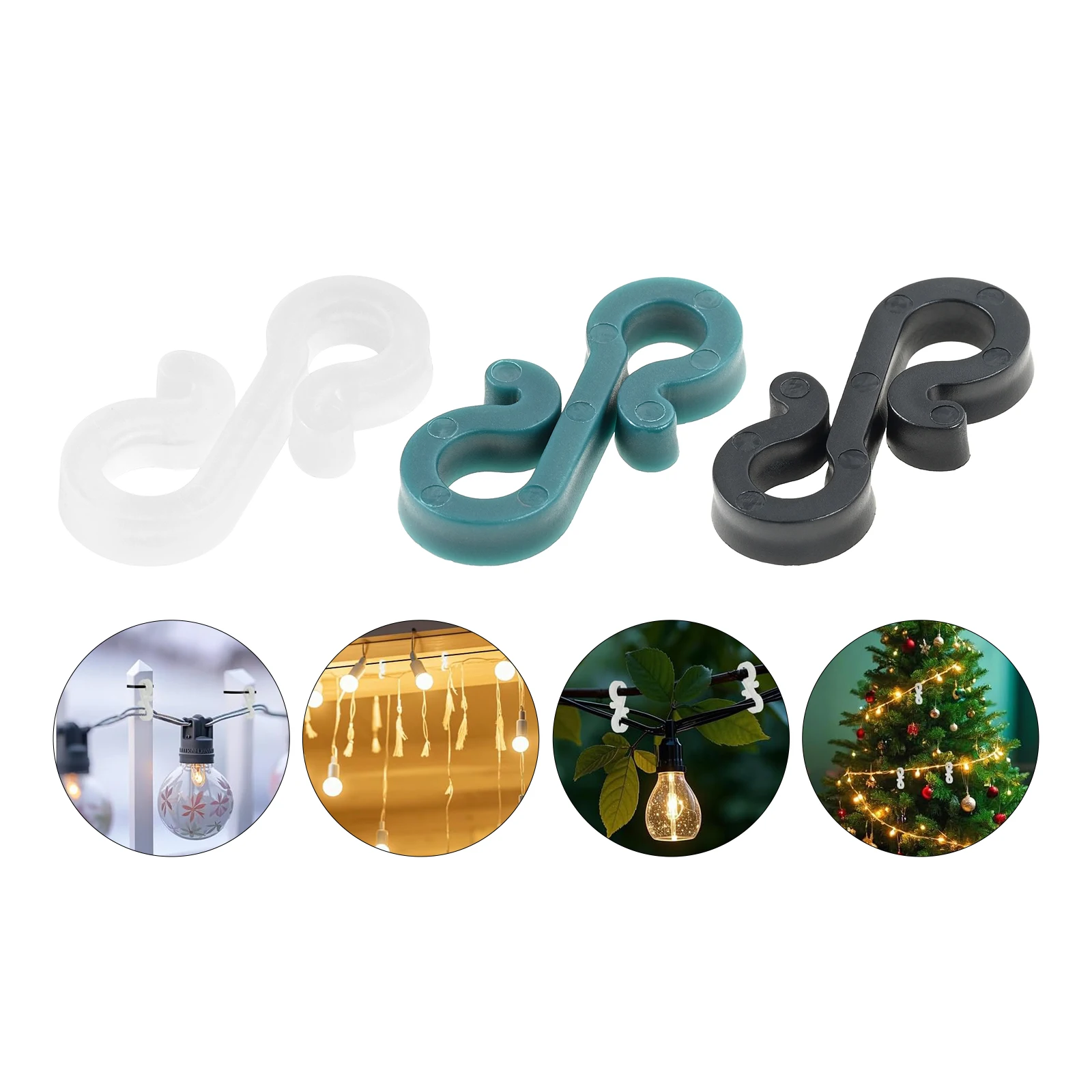 

S-shaped Plastic Clips Christmas Light Clips for Christmas Parties Weddings,outdoor String Lights Home Decoration Accessories