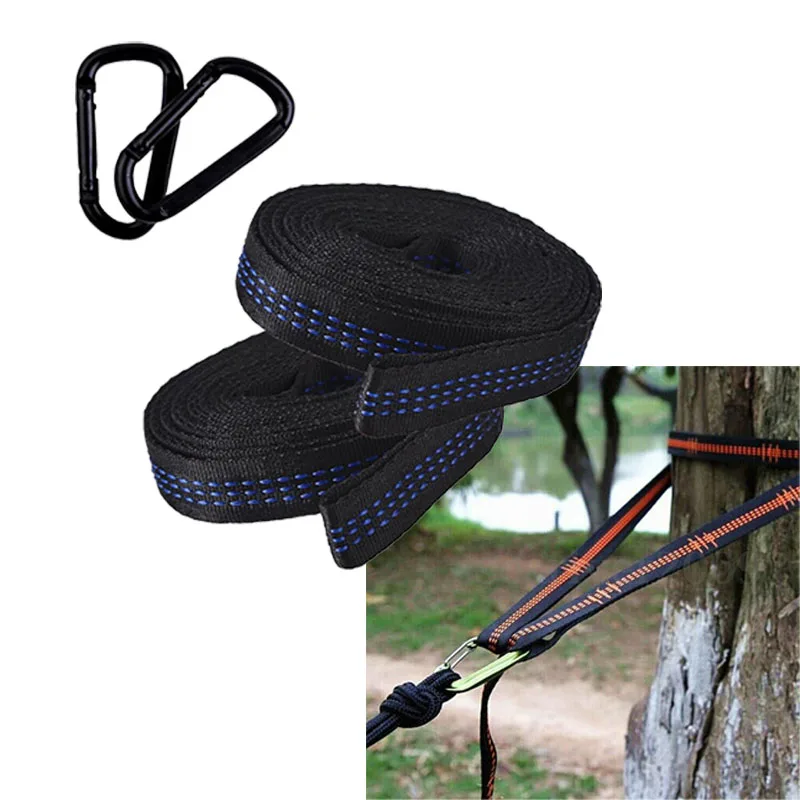 2Pcs High Bearing Capacity Hammock Straps 600lbs Breaking Strength Polyester Hammock Belt Rope 5 Ring Correias De Poliéster