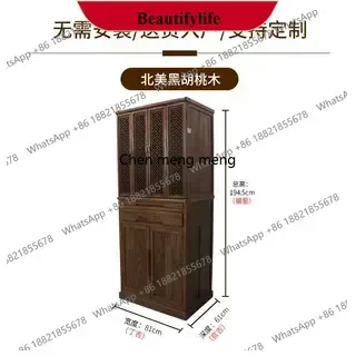 

z183 Black walnut god of fortune buddha bodhisattva cabinet household table new Chinese vertical cabinet