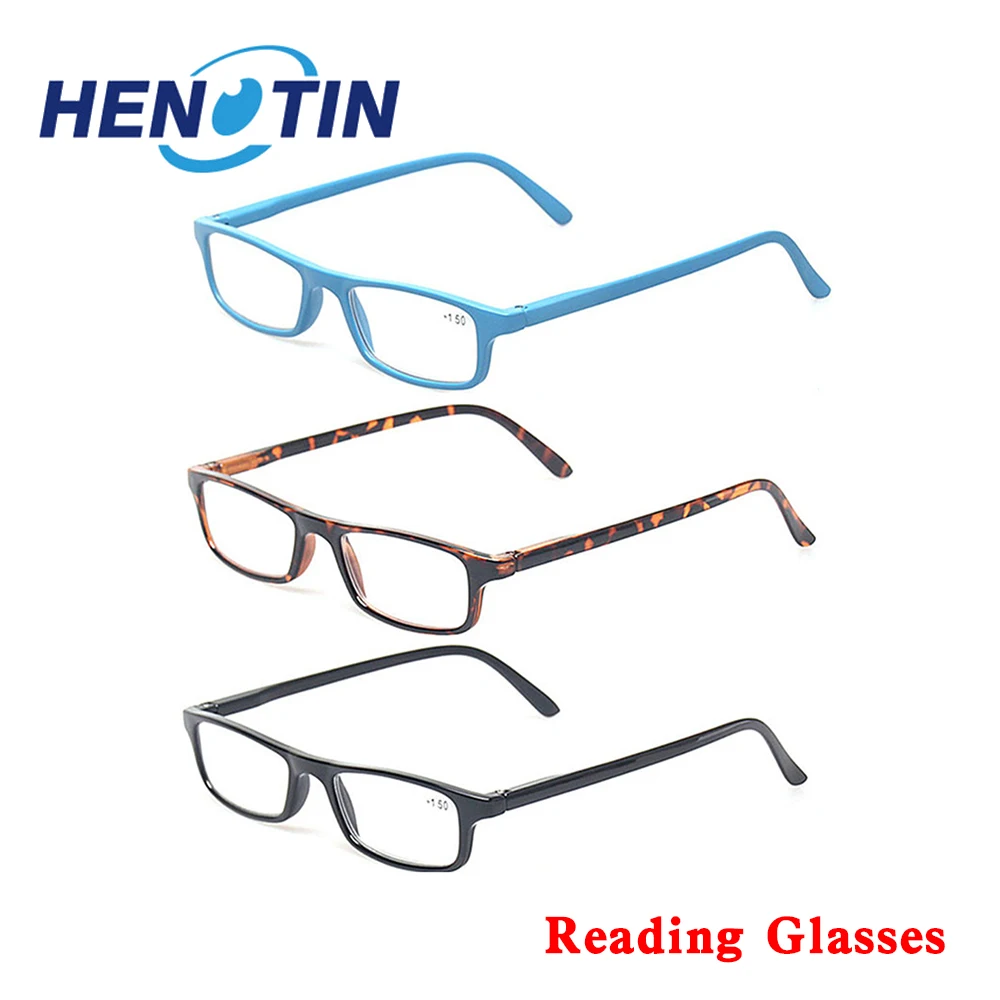 

Henotin 4 Pack Reading Glasses Spring Hinges Optical Lenses Men and Women HD Reader Prescription Diopter Eyeglasses +1.0+3.0+6.0