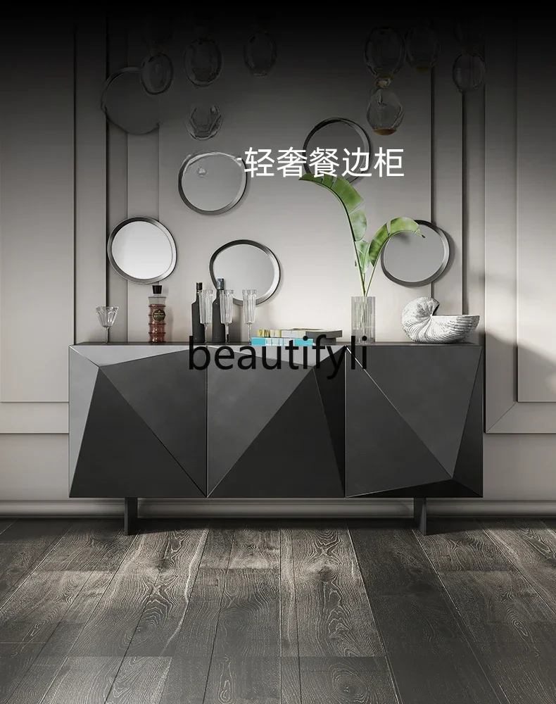 M178 A Italian minimalist dining side cabinet light luxury simple post-modern living room wall decorative cabinet baking paint