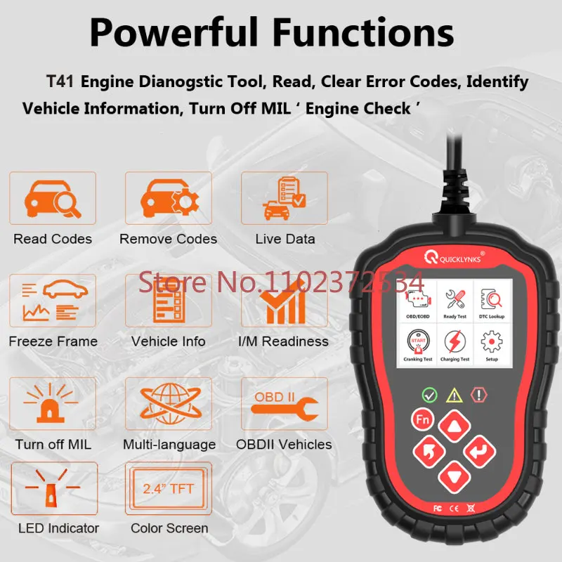 

30% OFF 3 Years warranty T41 obdii obd 2 Car Code Reader obd2 Scan Tool Scanner Automotive Auto Diagnostic Tools For Most Car