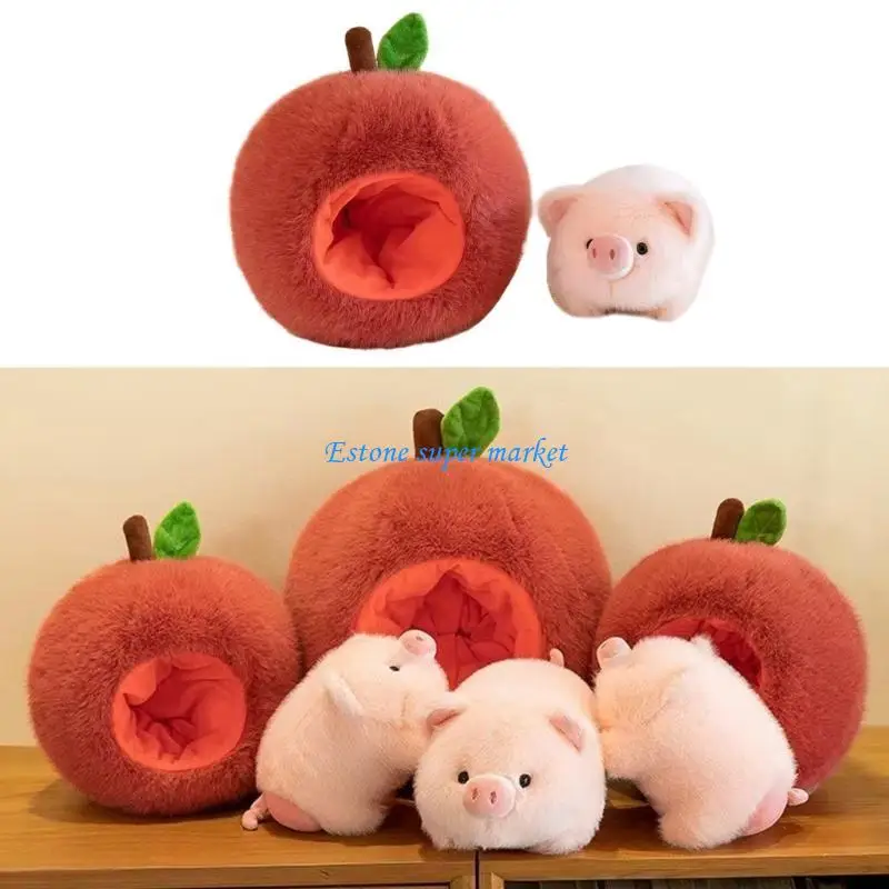 

090B Cartoon Animal Piggy Hugging Doll Toddlers Present Comfort Toy Figure