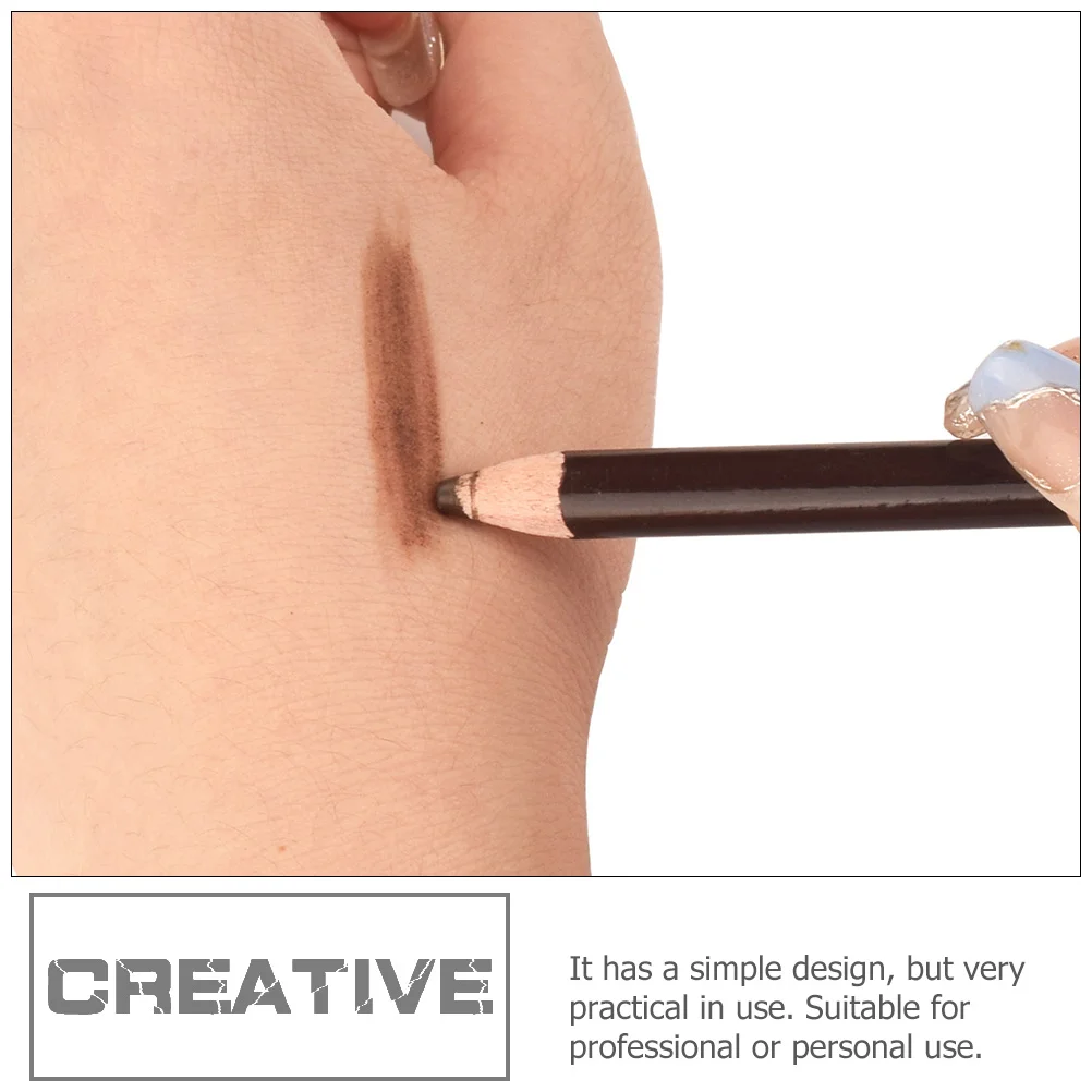 

1 Set Of Waterproof Brow Pencil With Sharpener Dark Brown Eyebrow Makeup Tools Portable Wood Pencils For Beauty Salon Smudge