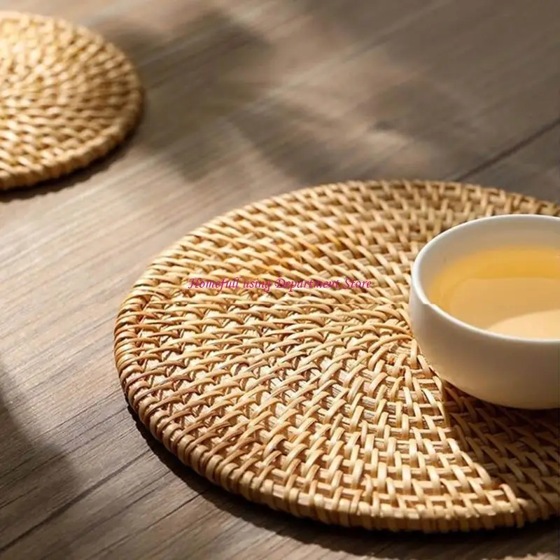 Natural Woven Rattan Cup Mats Small Rattan Cup Mats Unique Produced For Teas Room And Relax Area
