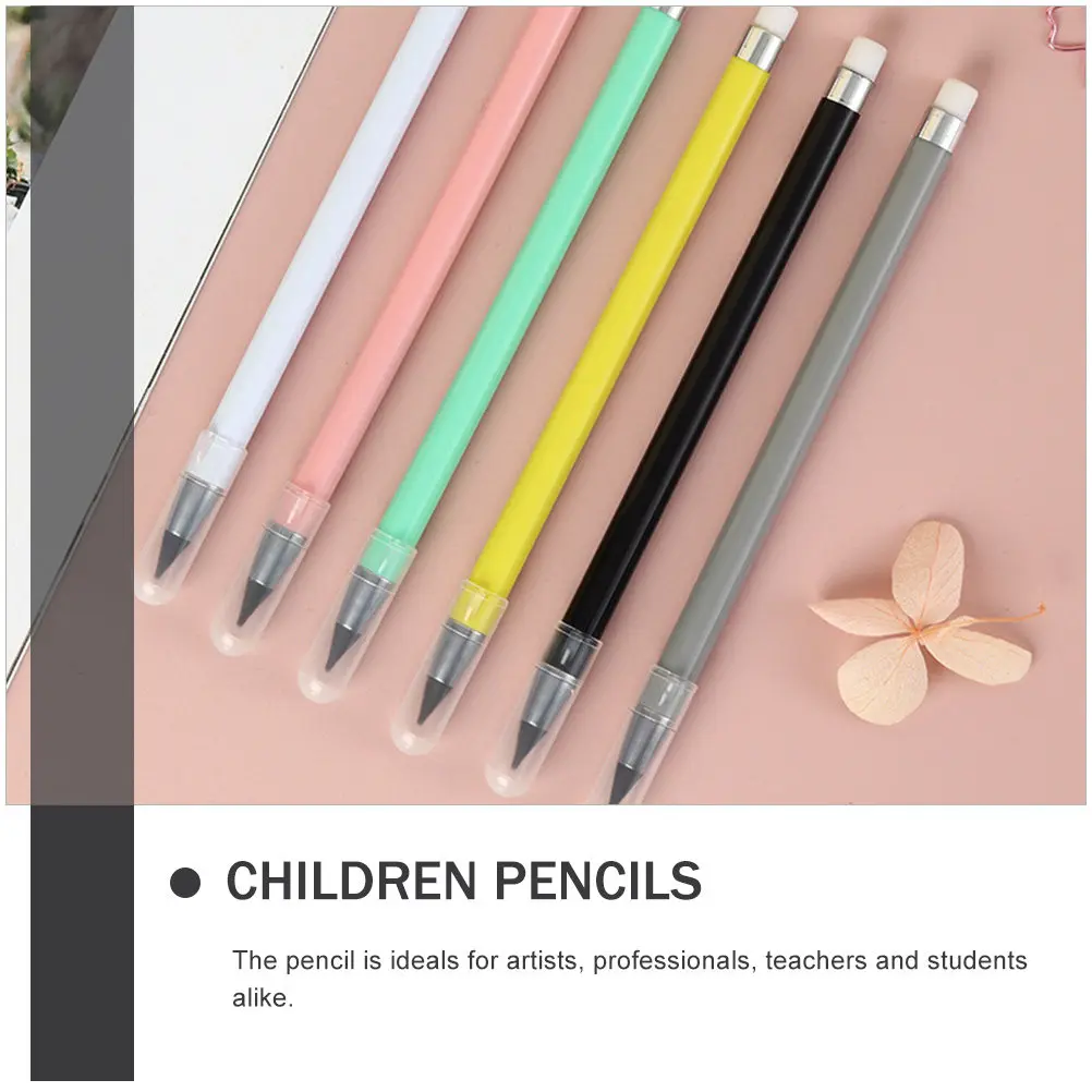 

6Pcs Everlasting Non Sharpening Erasable Pencils Sketch Writing Pencils Ideal for Students Kids Artists Drafting Supplies