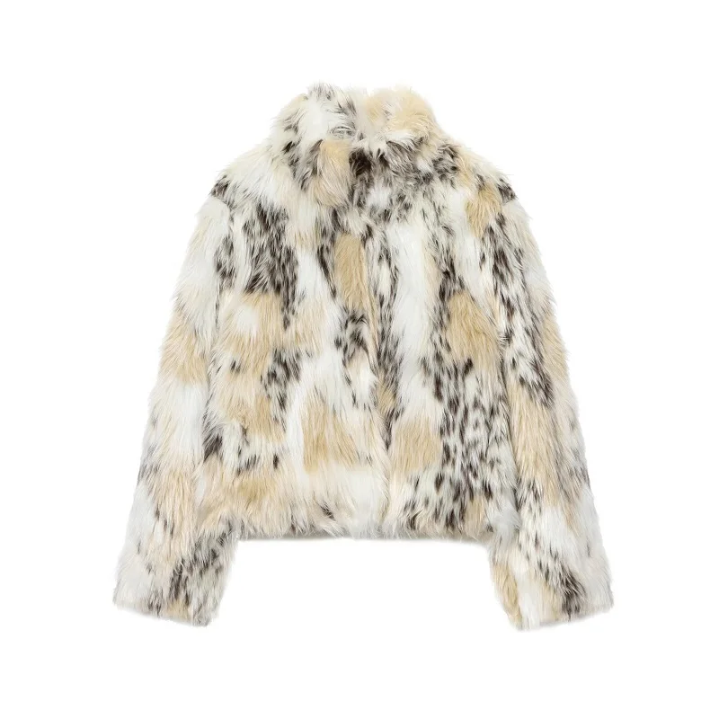 MUJER 인조 모피 여성 테디 코트 크롭 플러시 재킷 여성 겨울 플러피 코트 여성 아우터웨어 신상 코트 및 재킷