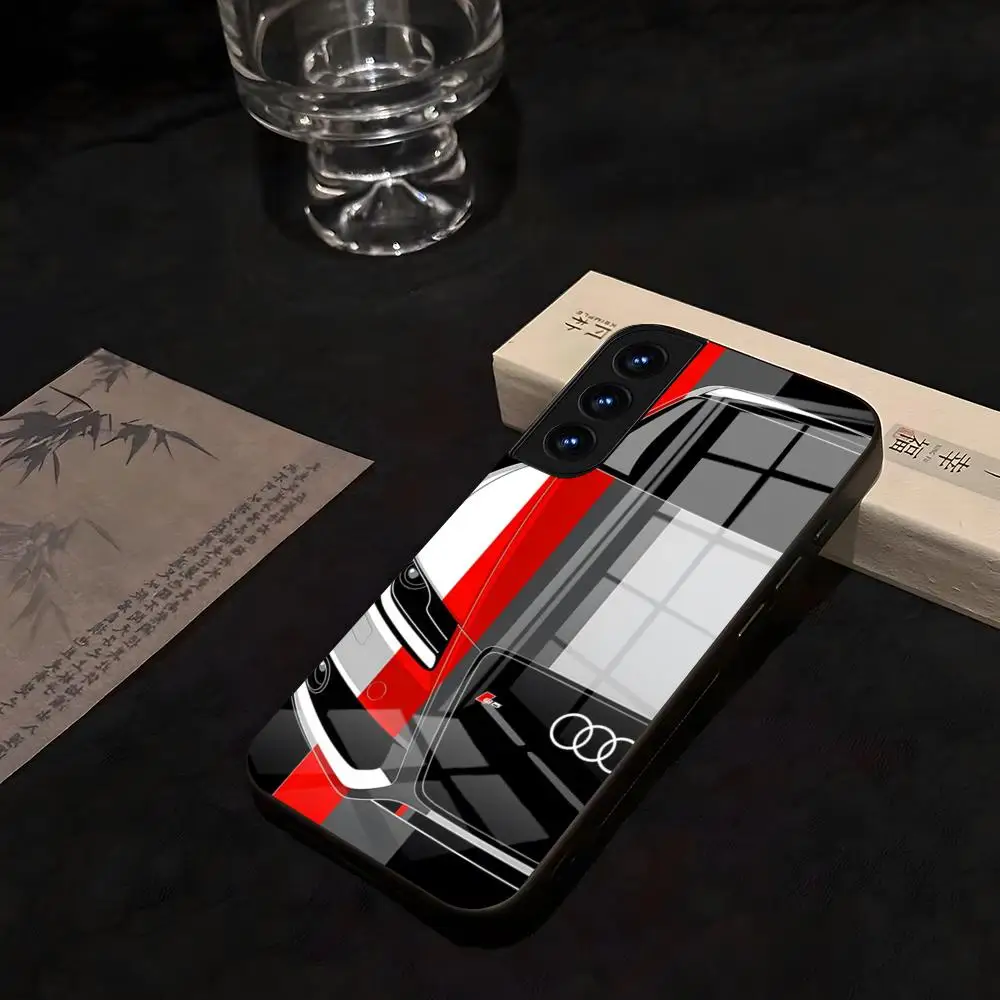 A-au-dises Luksusowe etui samochodowe na telefon do Samsung S 25 26 24 23 22 21 Ultra 10 Plus A16 Pro Fe 20 Note 34 S30, szklane, odporne na wstrząsy — zdjęcie produktu 5