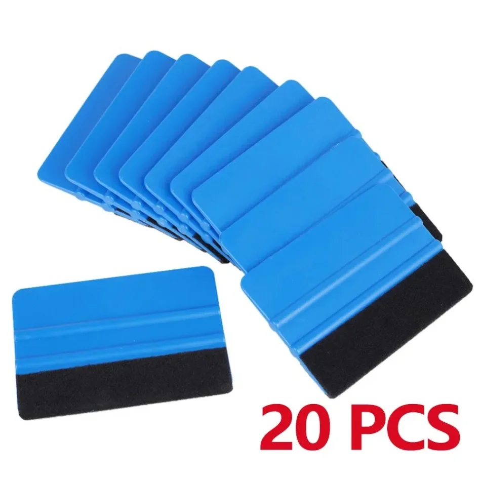 

20 Pcs Car Scraper Auto Styling Vinyl Carbon Fiber Window Remover Cleaning Squeegee Wash with Felt Squeegee Tool Film Wrapping