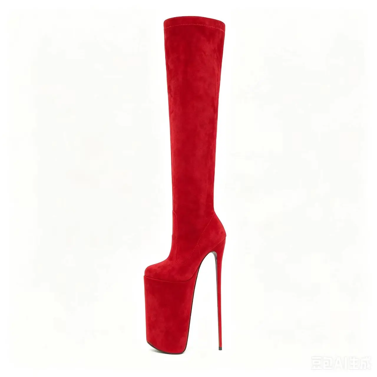 Customized Round Toe Over The Knee Pumps Women 30cm Thin High Heels Ladies Long Boots Female Pink Red Steel Pipe Dance Shoes