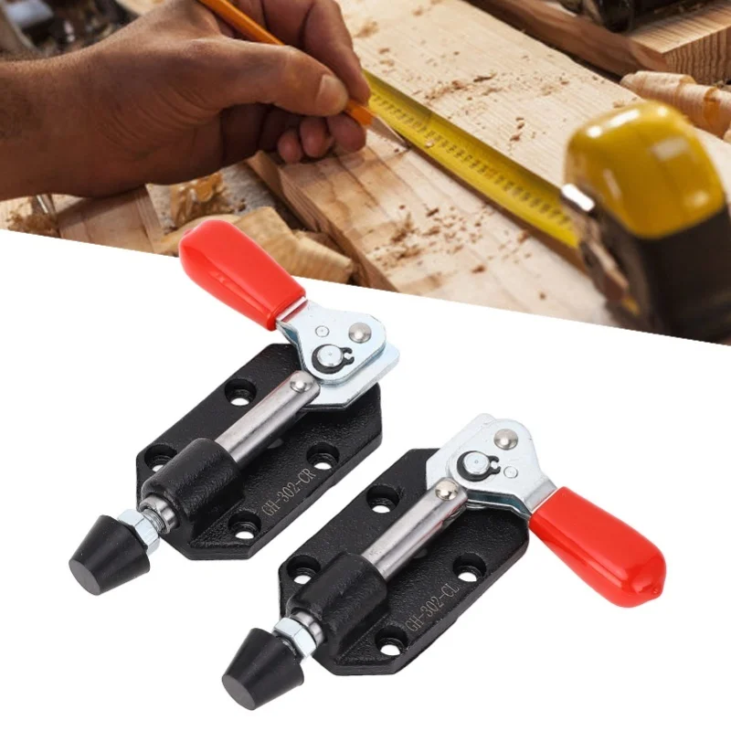 2Pcs Push Pull Toggle Clamp Tunable Woodworking DIY Quick Release Positioning Jig Accessories Left Right 20mm Stroke