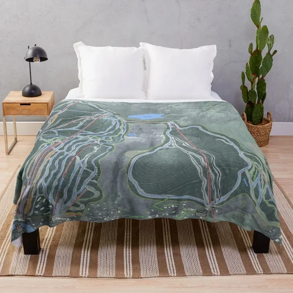 

Loon Mountain Resort Trail Map Throw Blanket Lightweight Warm Blanket for Travel Camping