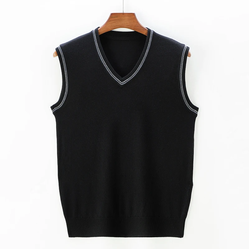 Fashionable and Handsome Sweaters Vests 2024 Autumn V-neck Sleeveless Business Casual Sweater Men's Clothing Pull Homme Chalecos