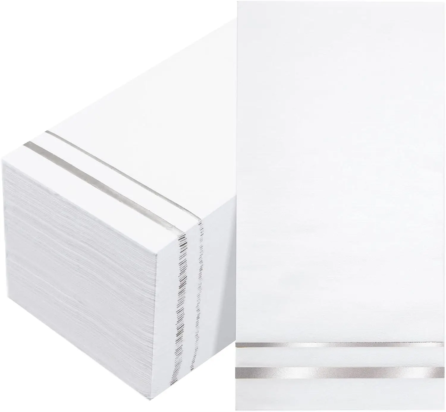 

100-Count 3-Ply Disposable Silver Paper Napkins, Premium Quality for Christmas, Parties, Weddings, and Events