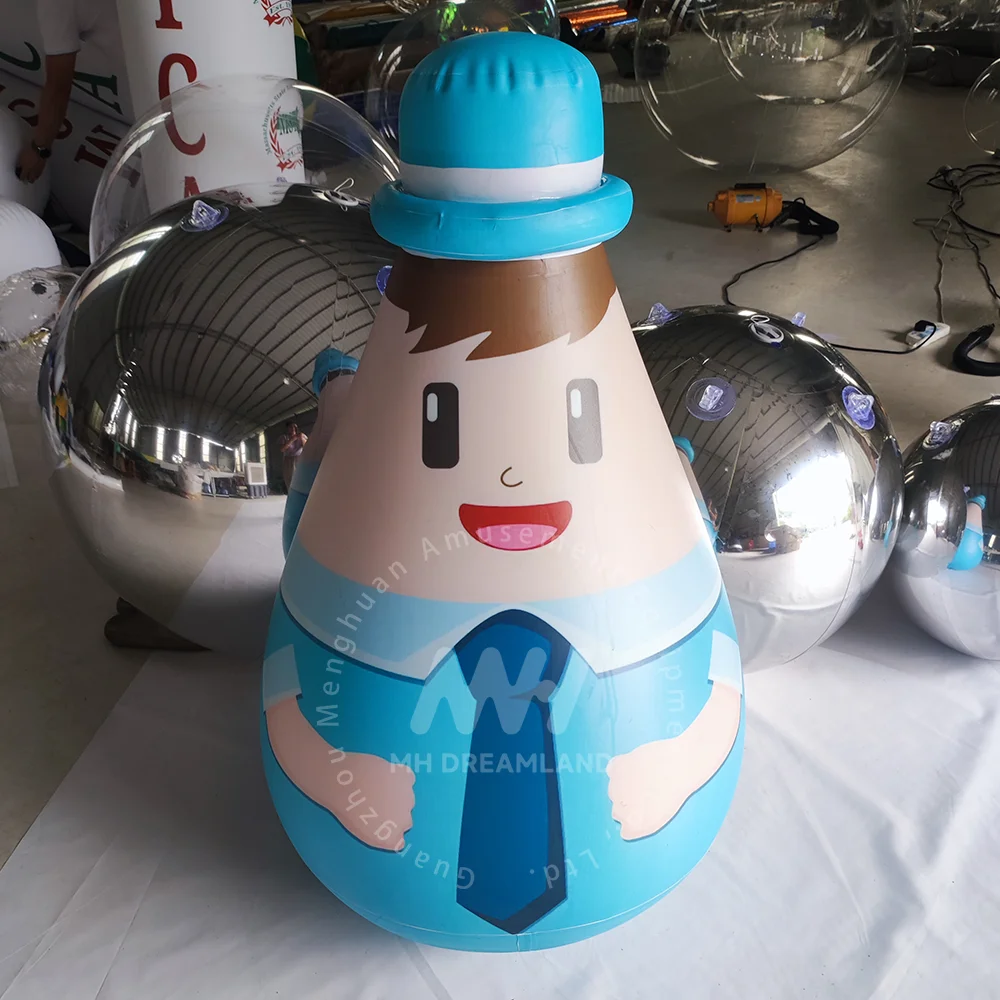 Waterproof PVC Inflatable Carnival Roly-Poly Display Tilting Doll Toy For Advertising Tumbler Waterproof Cartoon Characters