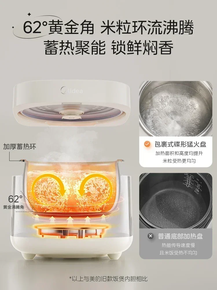 3L Household Rice Cooker with Uncoated 0 Coating and 316 Liner Stainless Steel, Small Capacity.