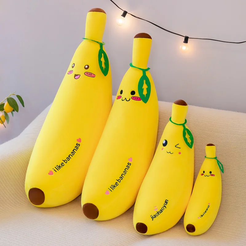 Peluche Kawaii bambola di pezza carino banana cartone animato espressione cuscino divertente regalo di compleanno per bambini morbido peluche coccoloso per bambini