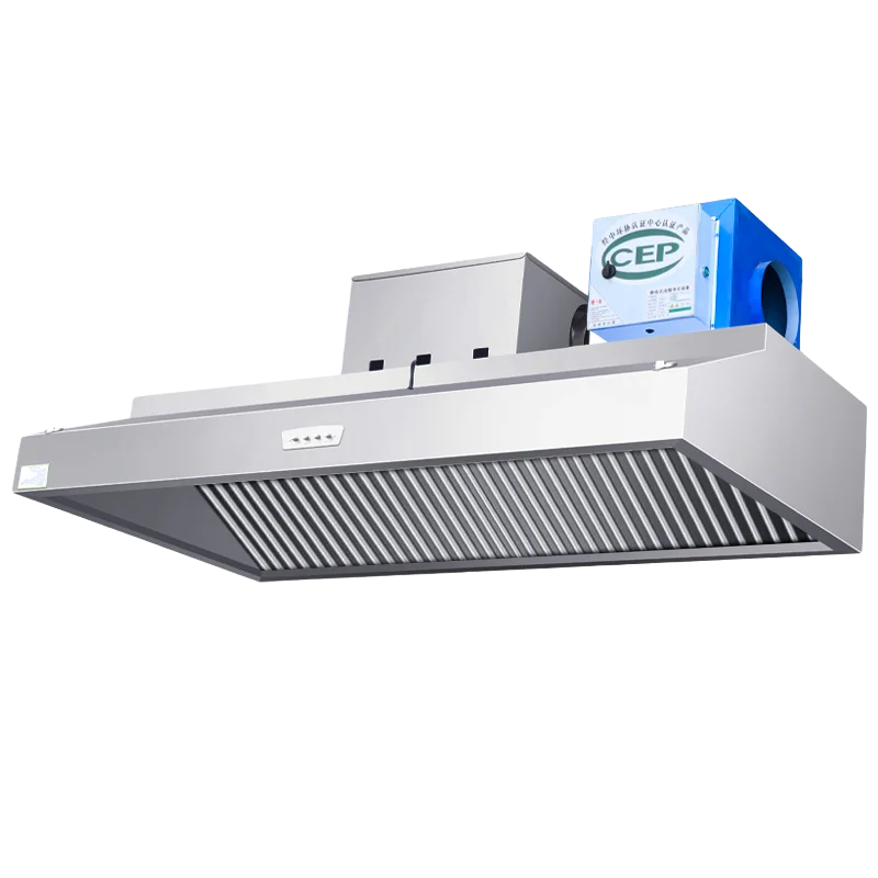 

220V1200W Low Noise Stainless Steel Range Hood, Commercial Environmental Hood for Fried Chicken Shop