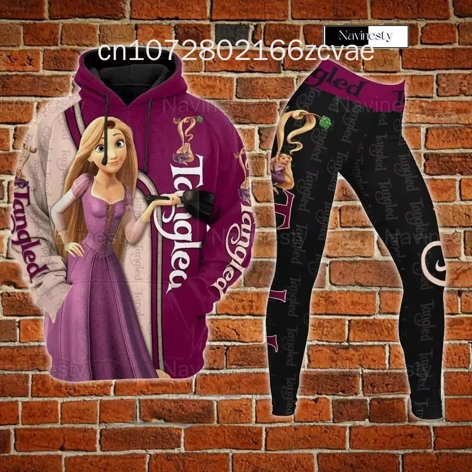 New Personalized Disney Tinker Bell 3D Women's Hoodie Yoga Pants Set Disney Yoga Tights Hoodie Fashion Sports Set Women  hoodie