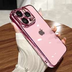 Funda enchapada de lujo para IPhone, carcasa transparente de alta calidad, a prueba de golpes, para modelos 16, 15, 14, 11, 12, 13, 14 Pro Max, 15, 16 Plus, novedad