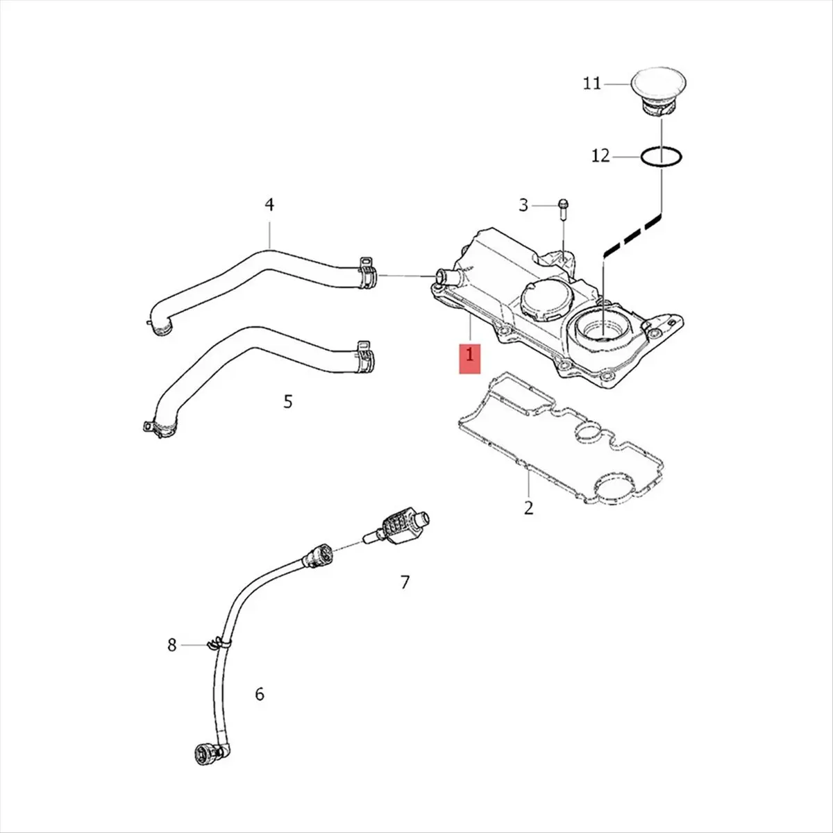 11-32140004 PCV Valve Oil Trap 2.0L 4 Cylinder for Volvo XC90 XC60 S60 S80 S90 V60 V90 2014-2021 32242753 31430923