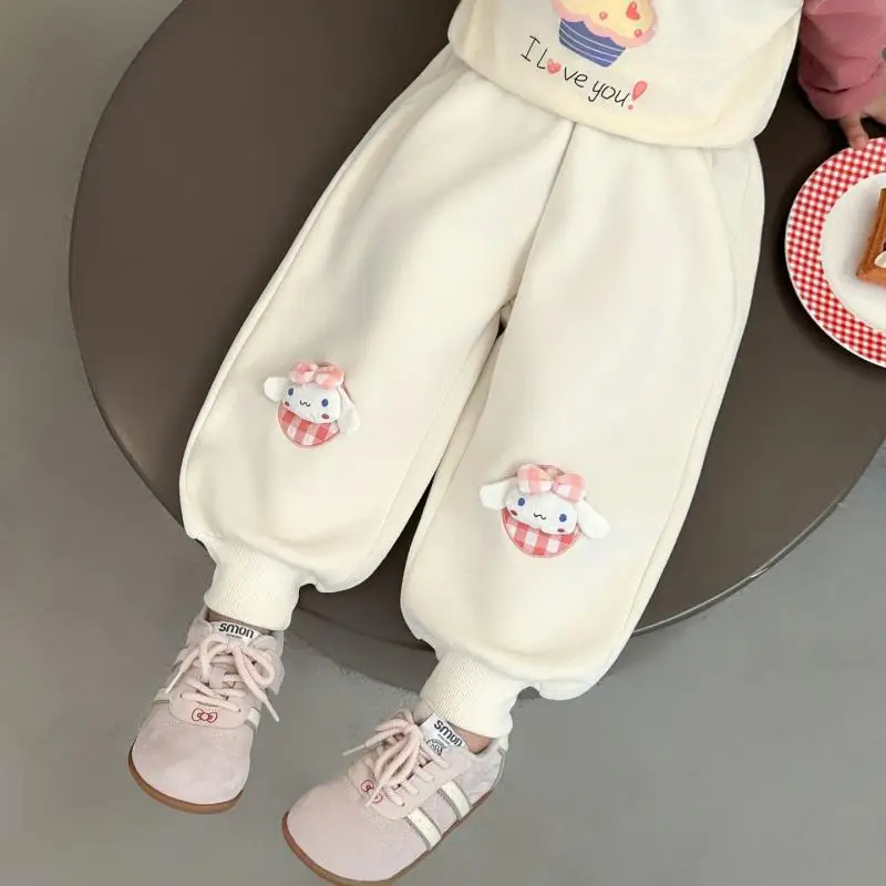 

Sanrio Cinnamoroll Girl Sweat Pants Casual Pants Spring Autumn Children Elastic Waist Kawaii Anime Cartoon Fashion New Clothing