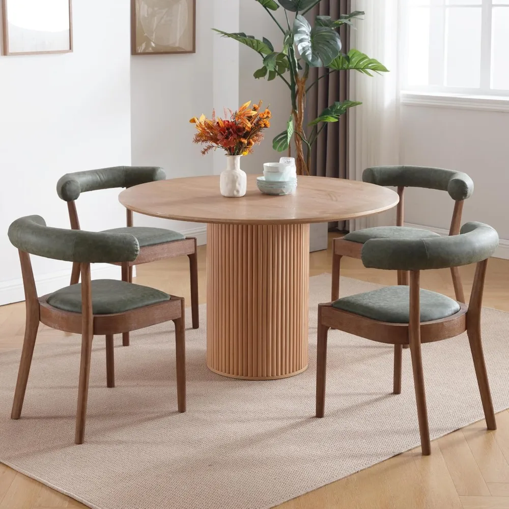 

Restaurant Furniture, Modern Dining Room Chairs Comfortable PU Open Back Wood Side Chairs for Living Room Lounge Restaurant