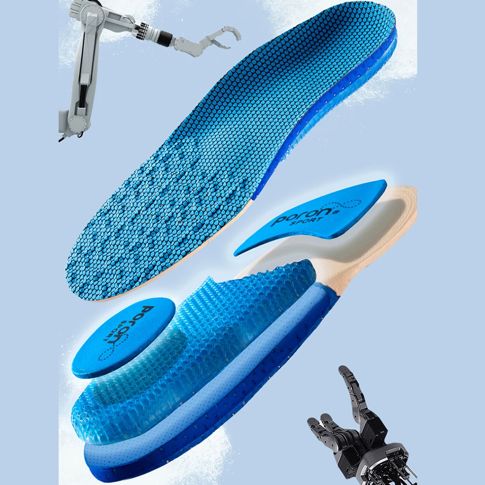 Damping Sport Insoles High Elasticity Latex Soft Insoles Orthotic Arch Support Sport Shoe Pad Men/ Women Running Gel Insoles