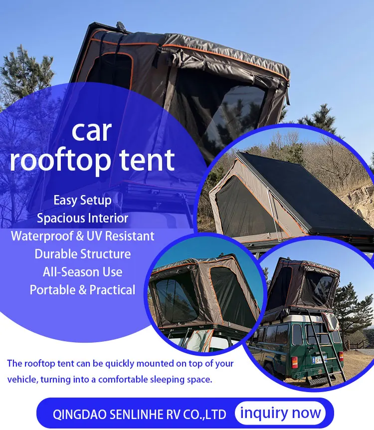 Factory Direct Sales 2 Person Rooftop Tent Compact Lightweight Car Roof Tent Waterproof
