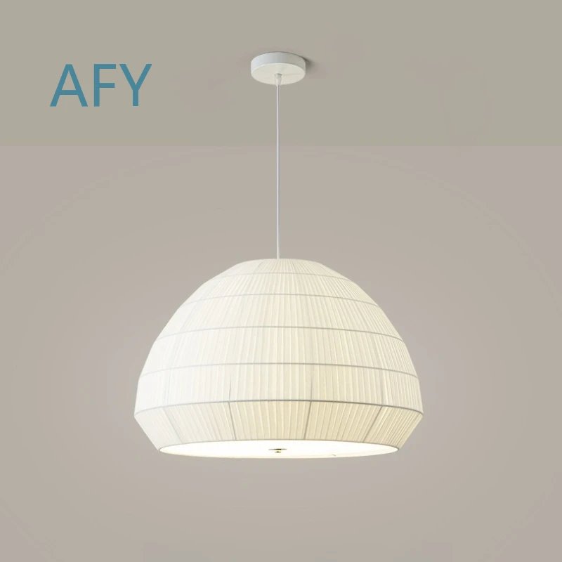 Japanese Pleated Pendant Lamp for E27 Socket Vintage Living Room Bedroom Fabric Art Study Droplight Nordic Designer