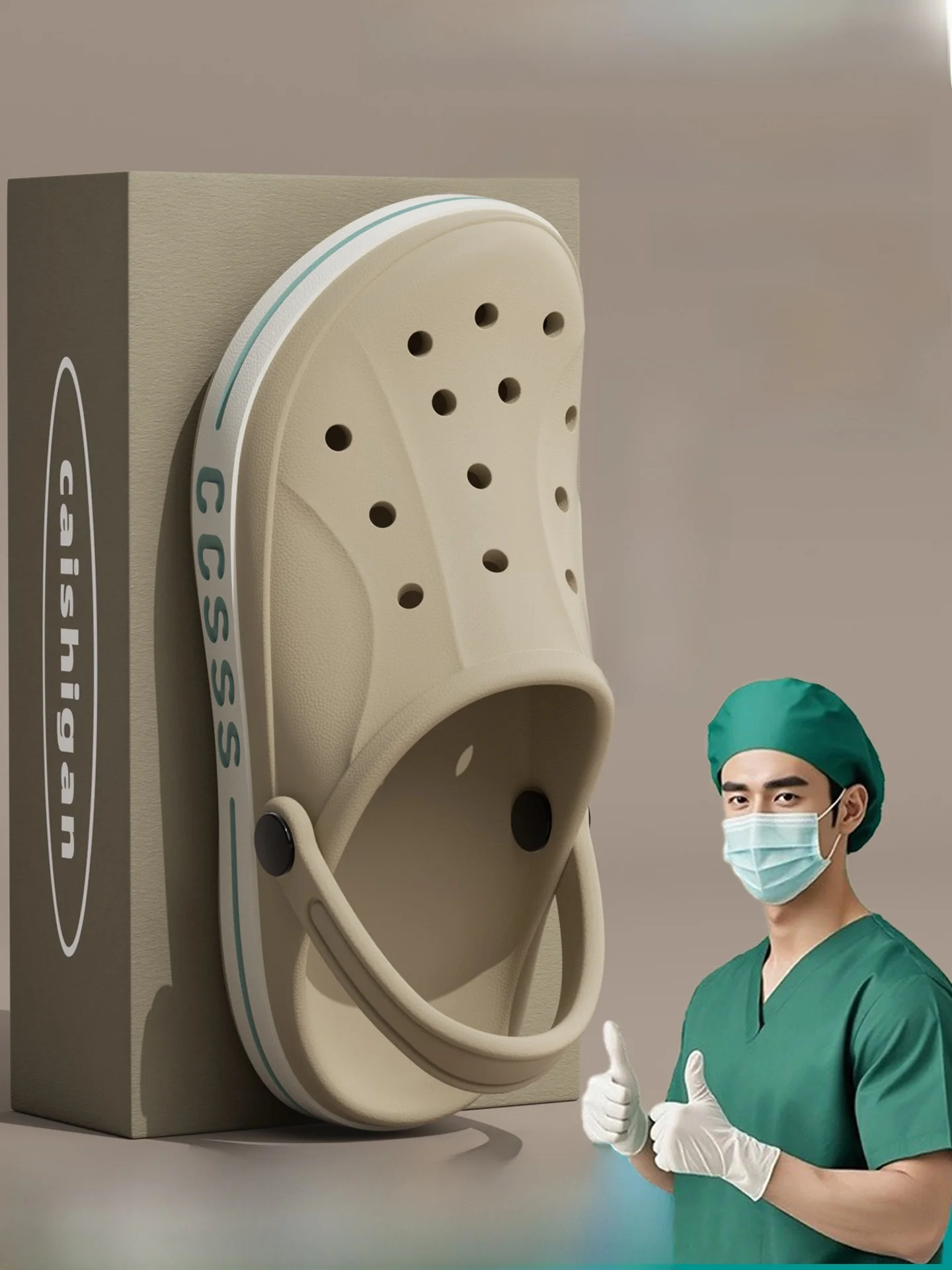 Chinelo Masculino Hospitalar para Sala Cirúrgica, Antiderrapante, Desodorante, Silencioso, Respirável, Fresco, para Uso Exter...