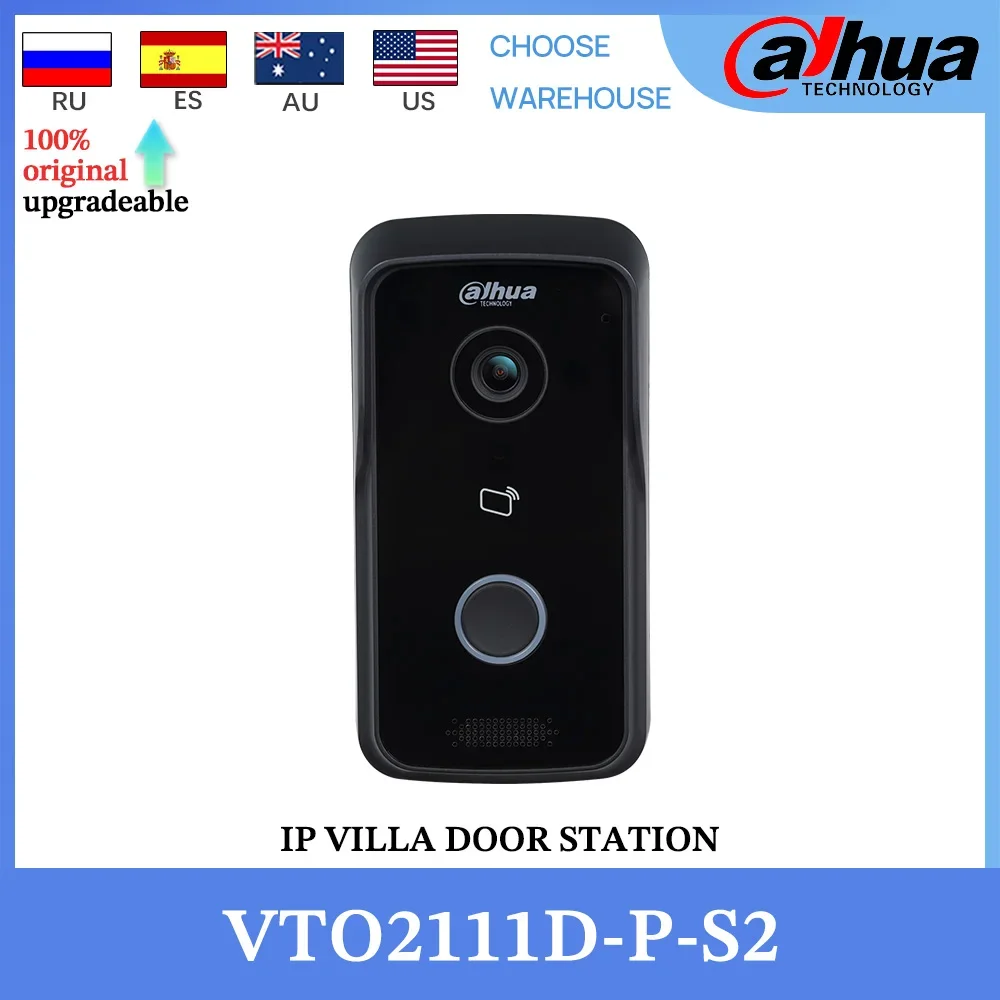

Оригинальная IP-дверная станция Dahua VTO2111D-P-S2 PoE поддерживает двусторонний голосовой вызов, P2P, сигнализация загорания, автоматический ИК, управление 2 замками IP65