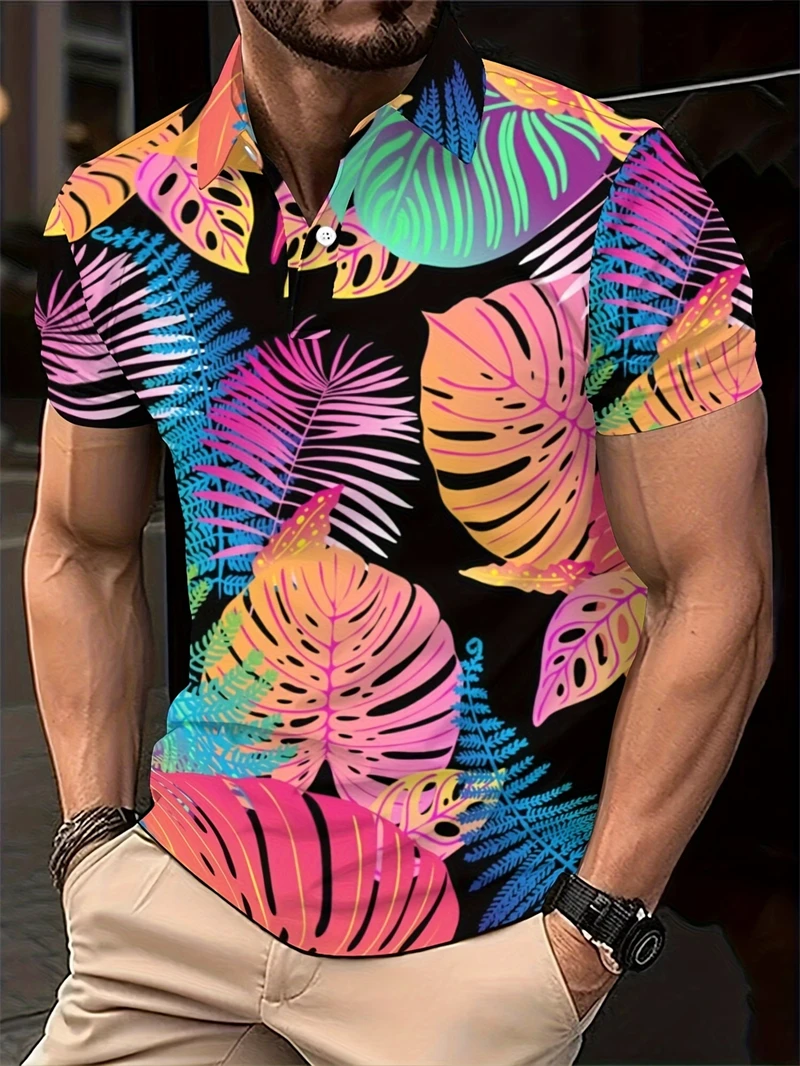 Colorful Psychedelic Swirl Men's Polo Shirt Retro Pop Art Print Quick Dry Fashion Short Sleeve Top Office Man Clothes Daily Wear