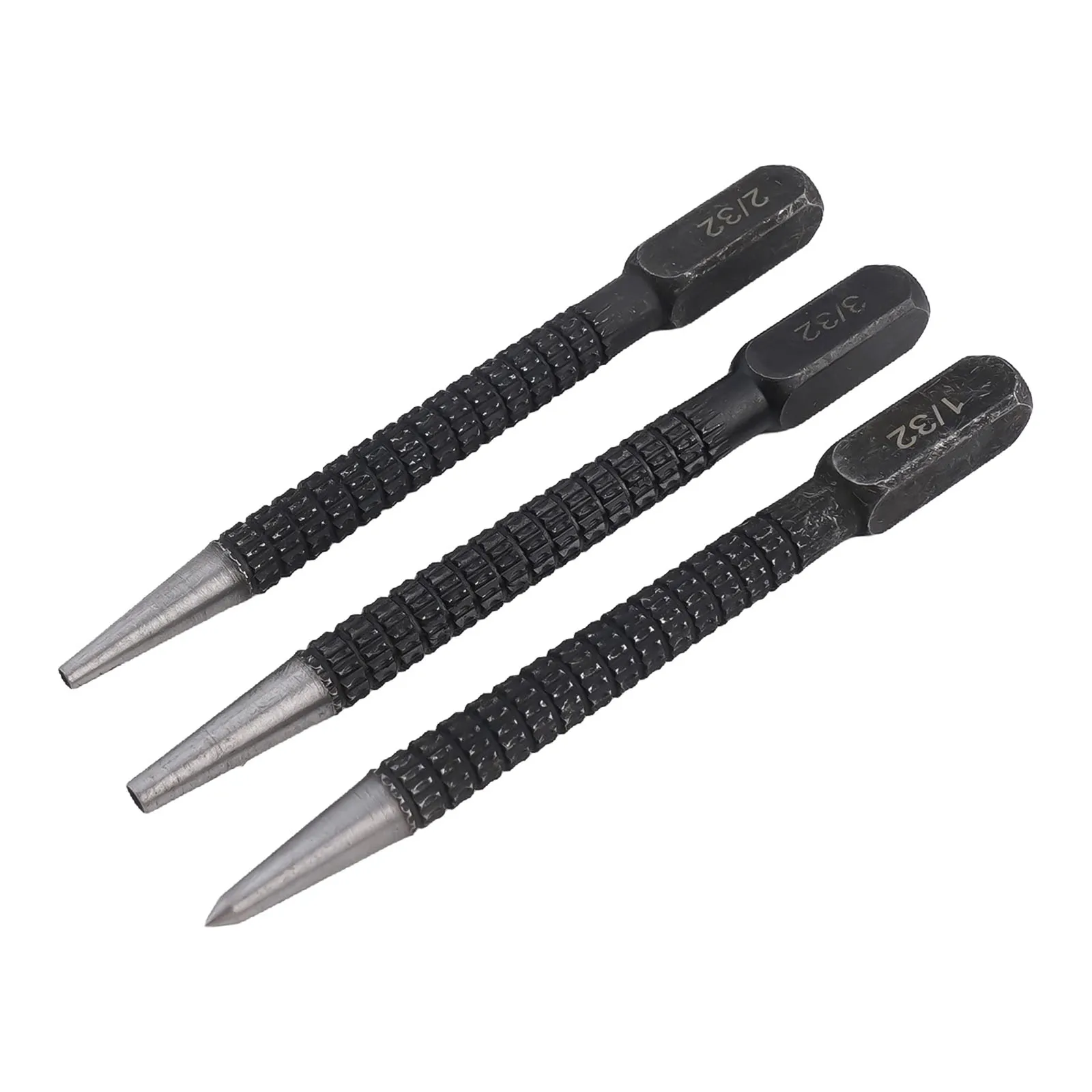 

3pcs Nail Punch Set Knurled Body Square Striking Head Punches Tools 1/32 1/16 3/32 96*8 Mm Hand Tools Accessories