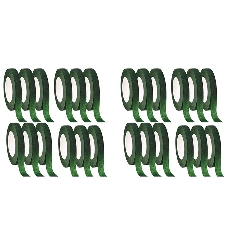 

Y42A-24 Pcs Floral Tape Florist Stem Wrap Green Tape For Bouquet Flowers And Crafts Making