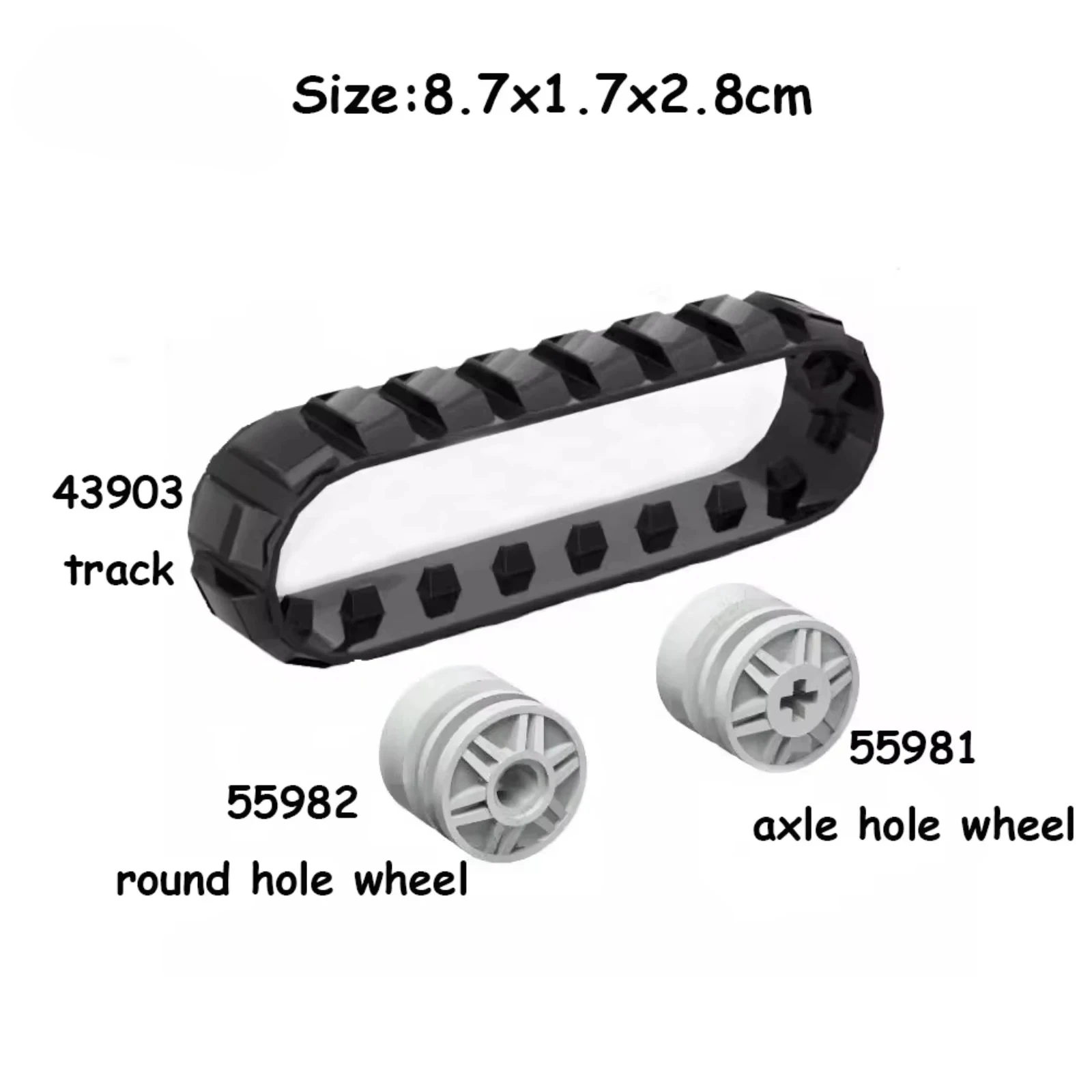 MOC 20 Tooth Rubber Track Tire Wheel Compatible With Building Blocks Assemble Particles Brick Educational Toys 43903 55981 55982