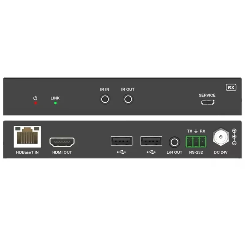 متوفر في المخزون 18 جيجابت في الثانية HDMI USB-C عبر HDBaseT 3.0 موسع يصل إلى 100 متر مع USB 2.0 يدعم التحكم في أوامر API لـ Sys المسرح المنزلي