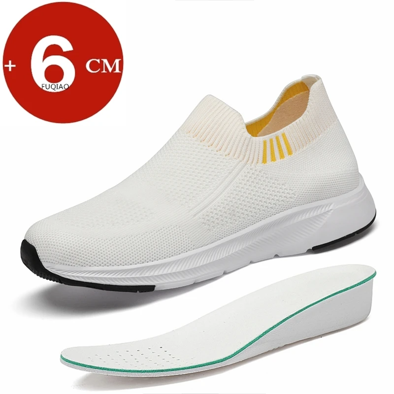 

Летние мужские и женские дышащие сетчатые кроссовки-лифты, увеличивающие рост 6 см, спортивные повседневные легкие удобные кроссовки унисекс