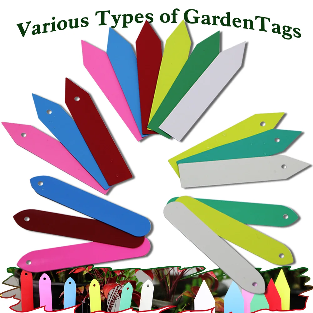 100PCS Garden Plant Labels Waterproof 6 Colors Hang Tags Potted Markers Sign Multiple Types Nursery Seedlings Classification