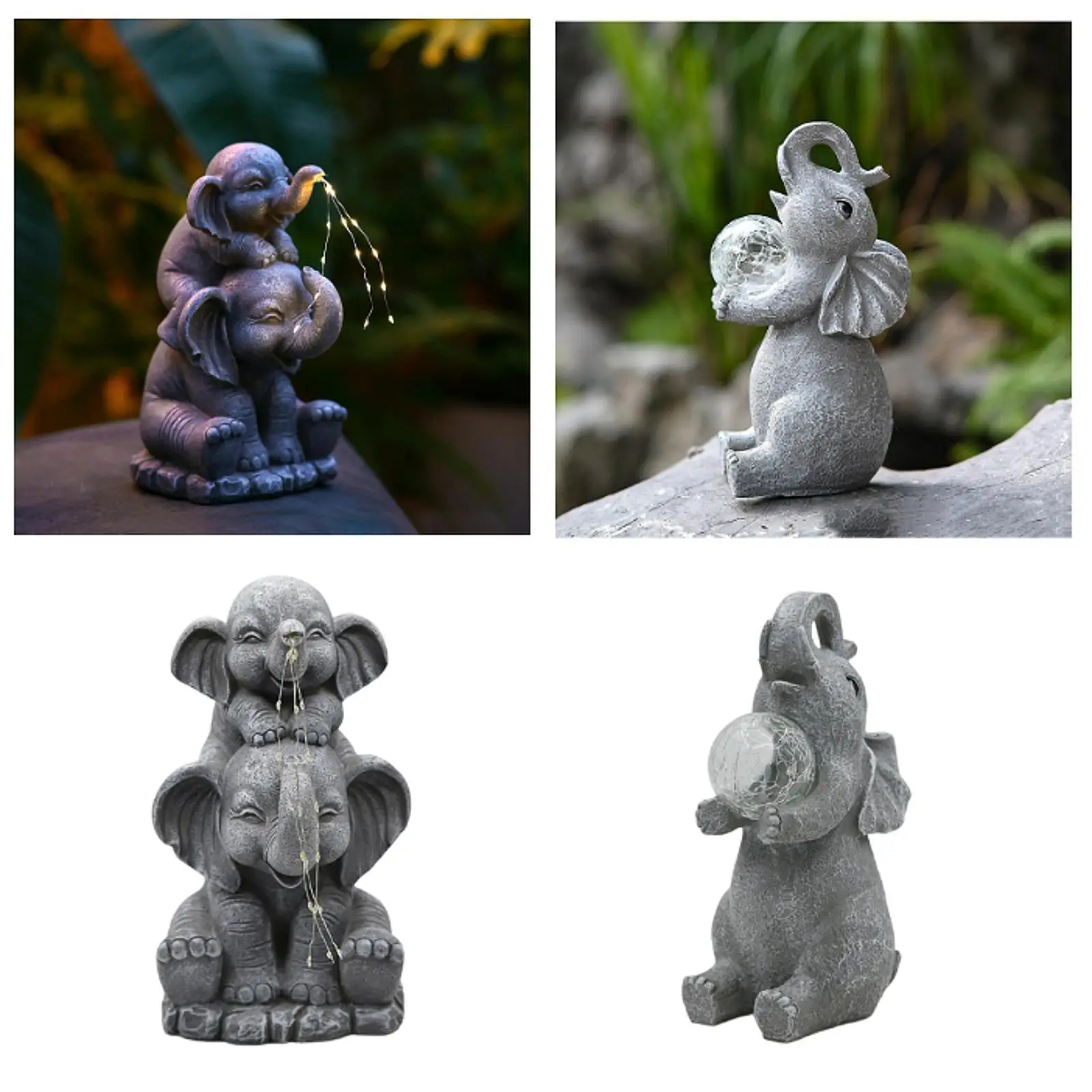 

Solar Garden Elephant Statue Yard Decoration Unique with Solar Light for Patio Lawn Housewarming Yard Gift for Women Mom Grandma