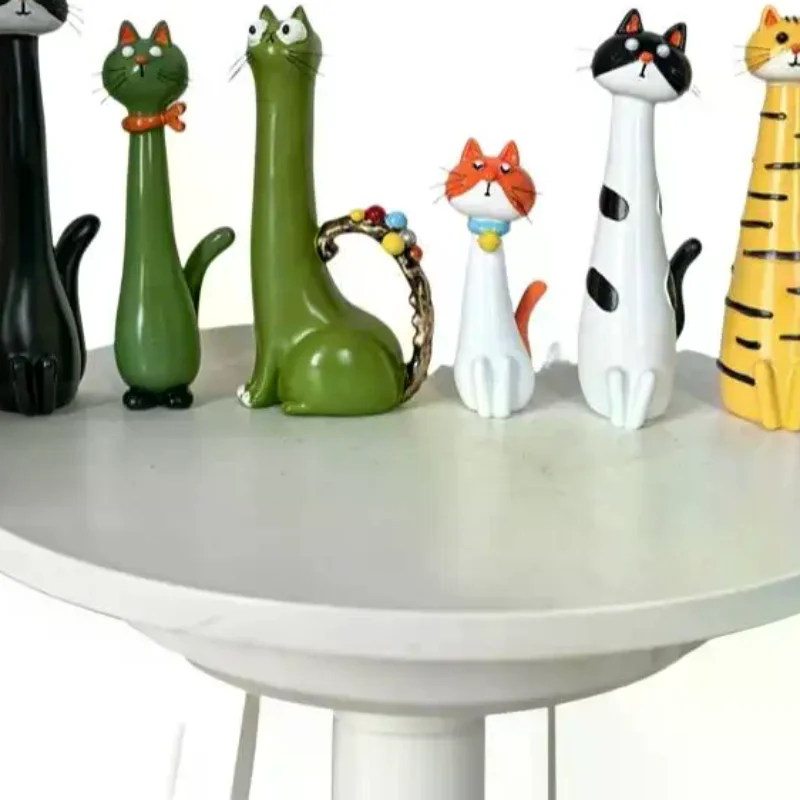 New Cat-Shaped Resin Vase, Cute Long-Necked Cat Flower Arrangement Ornament Home Desktop Floral Decoration Great Gift