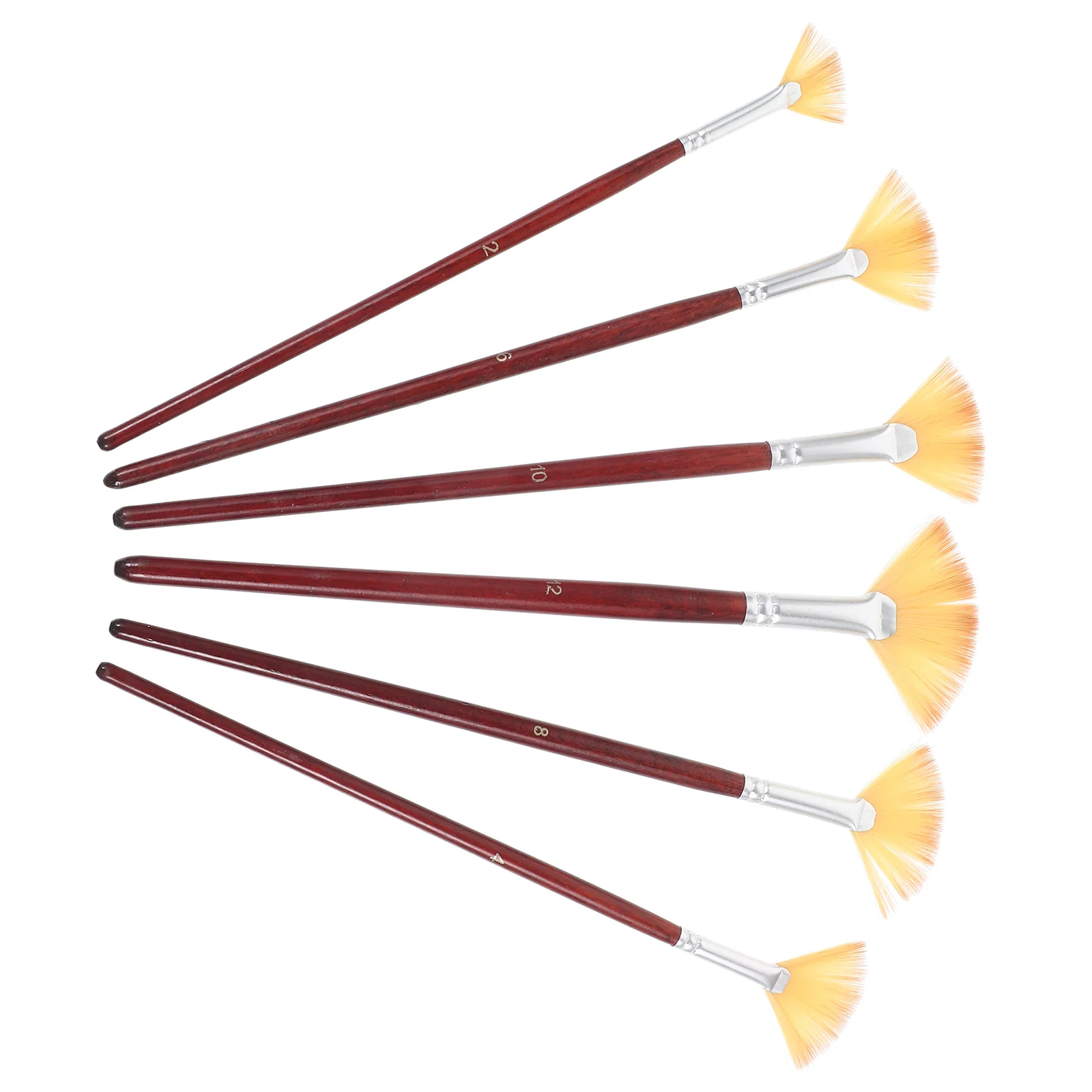 6 Pcs Oil Paintbrush Fan Set Painting Watercolor Supplies Nylon Fine Brushes for Detail Daily