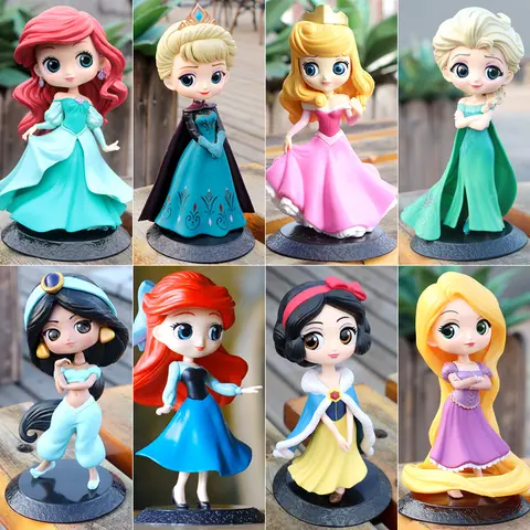 Disney princesa Ariel Rapunzel Cenicienta sirena Anna Elsa Bella Sofía Blancanieves Mulan La Sirenita figura juguetes chico regalo