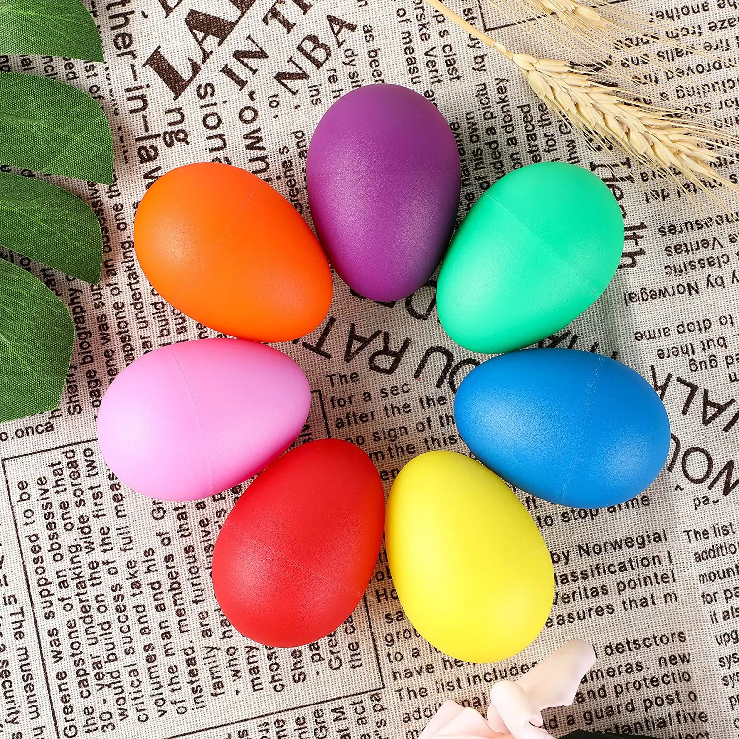 Agitadores de huevos de plástico para niños, juguetes musicales de percusión, Maracas de huevo de Pascua