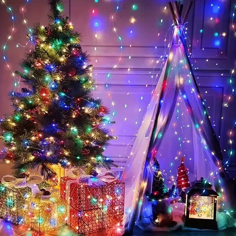 USB Copper Wire Fairy Lights Remote Controlled Warm White Blue Colorful 8 Modes for Home Room Festival Party Decoration Indoor