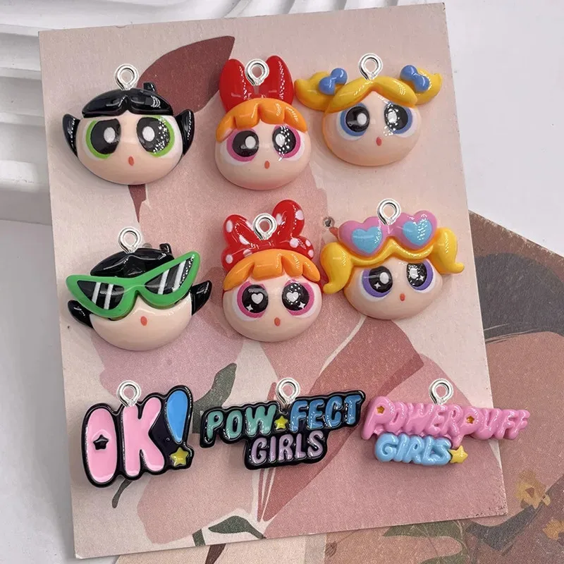 Kawaii Policewoman Resina Pingente, DIY Brincos Femininos, Colar Pingentes, Pulseira, Decoração Keychain, Costas Planas, 10Pcs