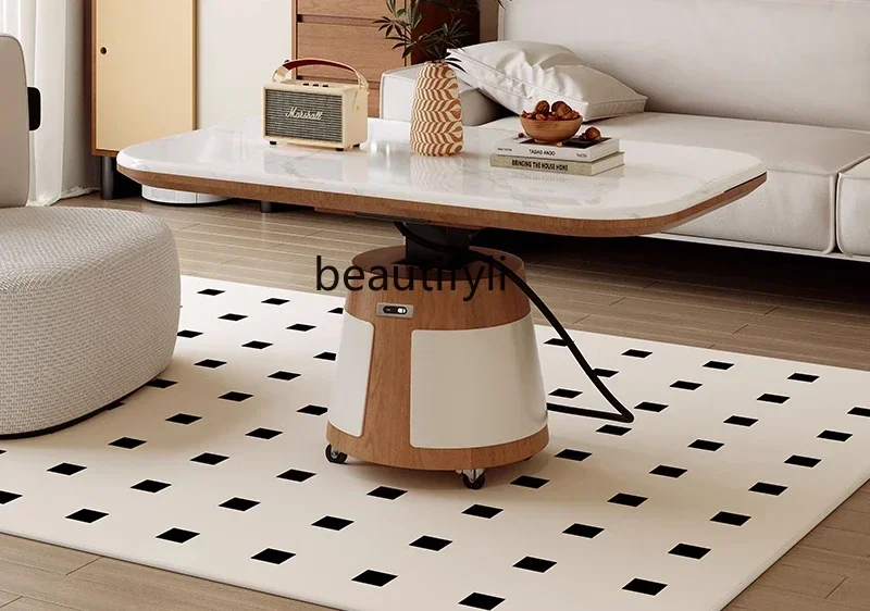 ls 42Lifting and folding tea table, dining table, dual-purpose living room, multi-function rotatable, mobile personalized creati